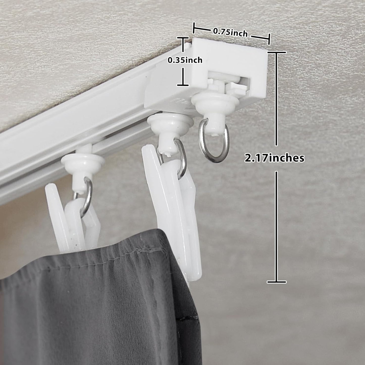 RYB HOME Room Divider Curtain Set with Ceiling Track, Privacy Blackout Thermal Insulated Curtains for Bedroom/Living Room/Basement/Patio/Sliding Glass Door, W100 x L84, Grey, 1 Panel