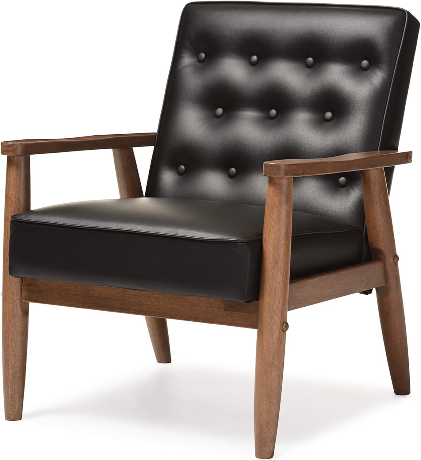 Baxton Studio BBT8013-Black Chair armchairs,Wood, Black