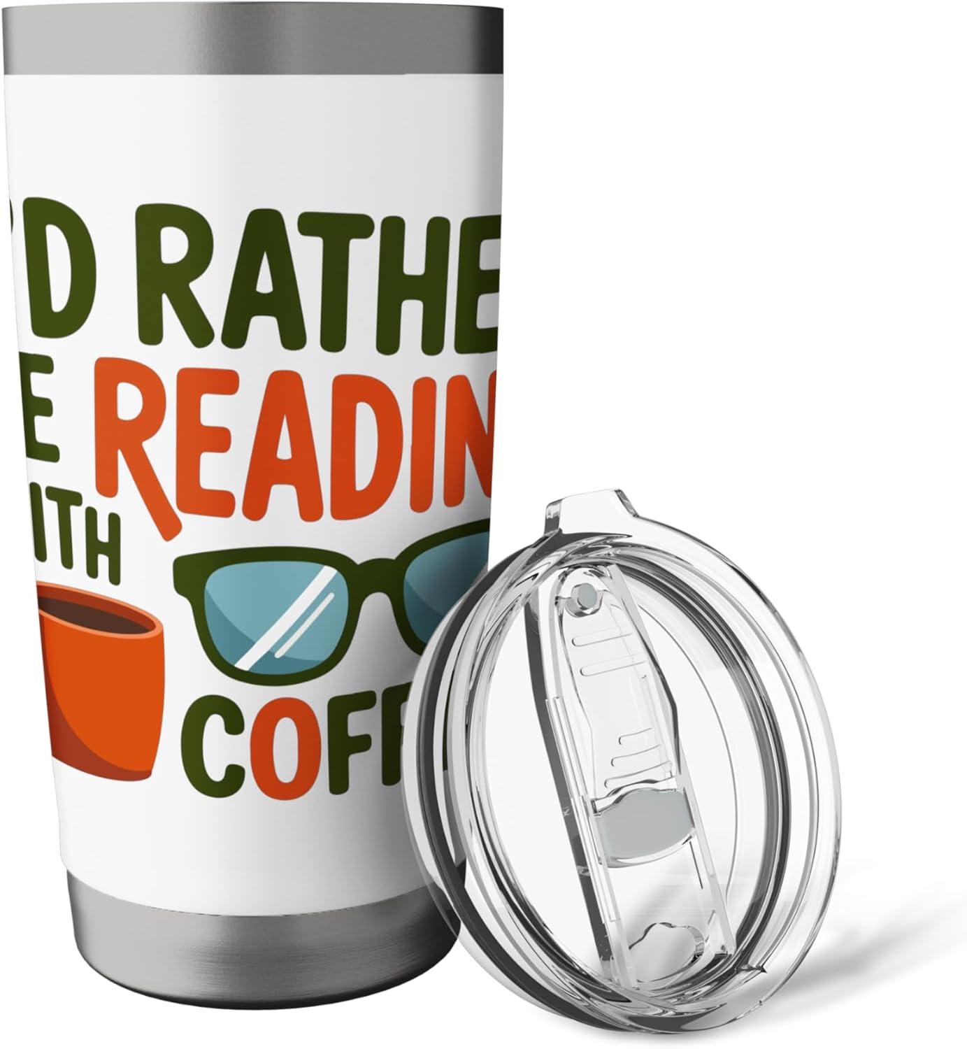 I'd Rather Be Reading With Coffee Mug Stainless Steel Insulated Tumbler