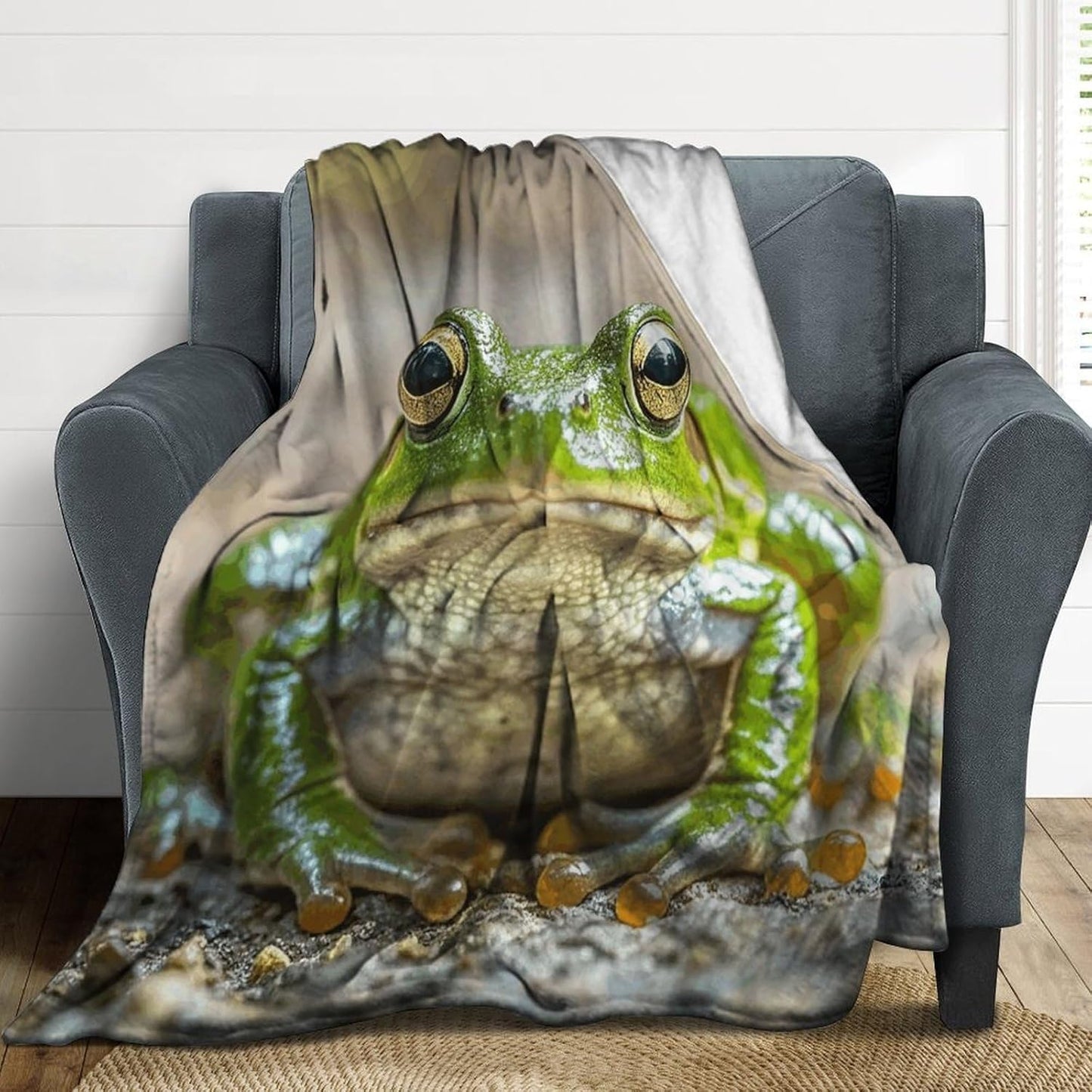 Cute Frog Blanket Super Soft Lightweight Throw Blanket Cute Cozy Warm Bed Blanket Decorative Fuzzy Blanket All-Season Home Decor Gift for Sofa Couch Living Room 40"*50" （100 * 130cm）