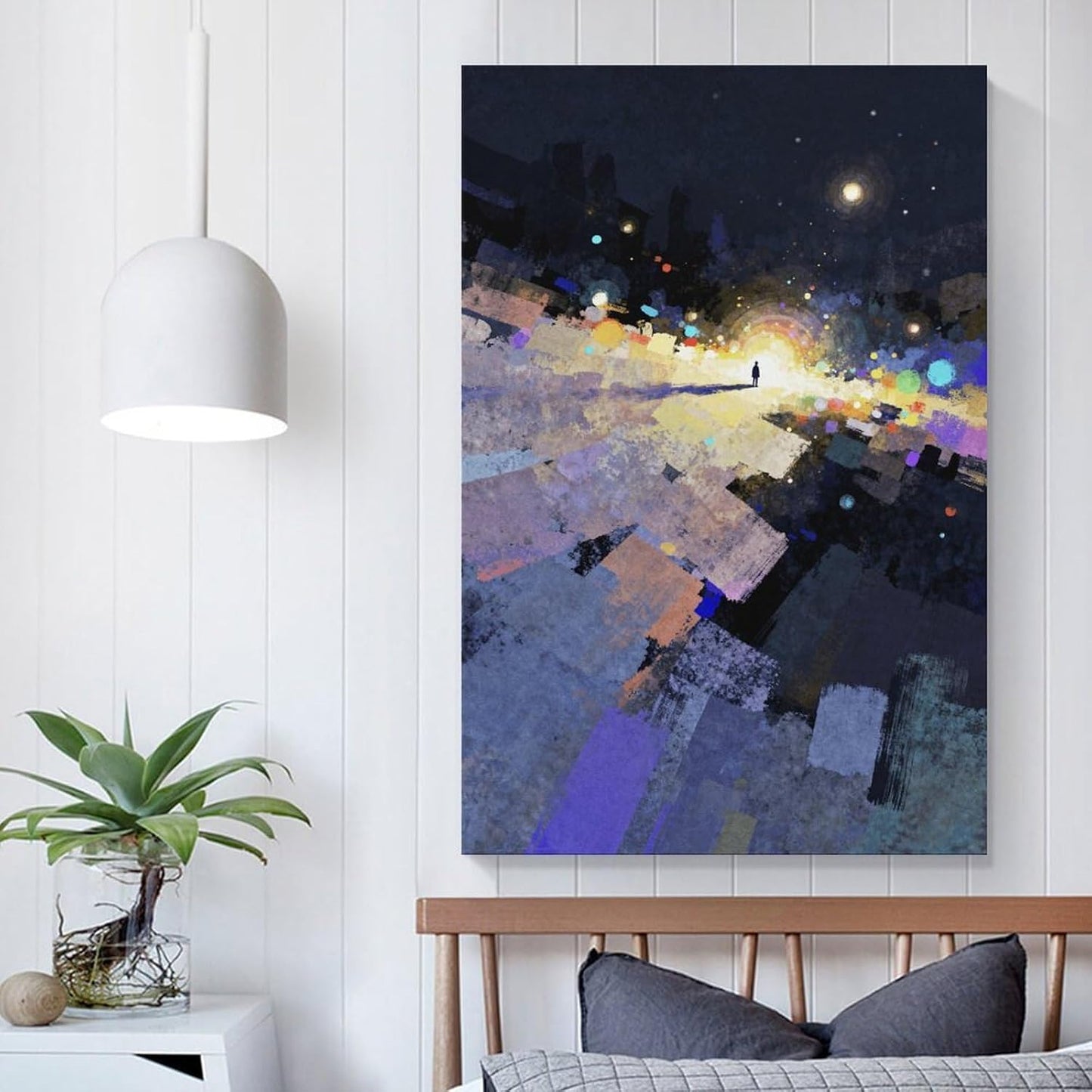 The World of Loneliness - 2 Oil Painting Print, Loneliness Wall Art, Moody Aesthetic Painting, Suitable for Reading Nook, Living Room, Bedroom Unframe-style 16x24inch(40x60cm)