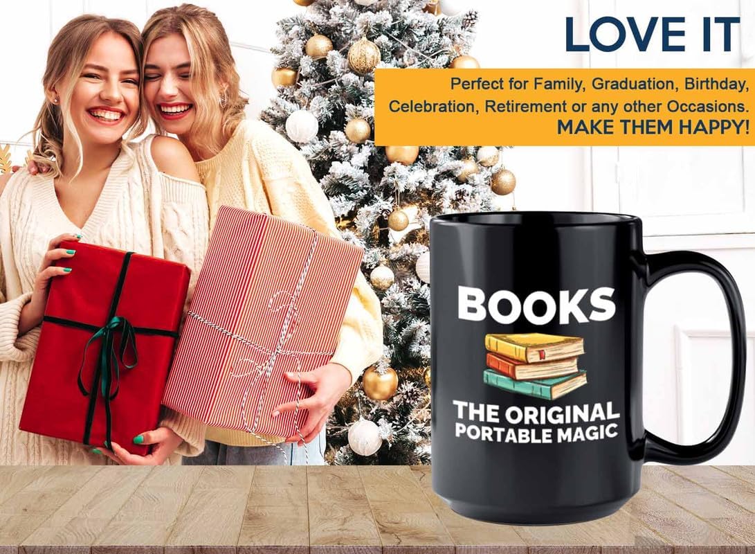 Book Lover Coffee Mug 15oz Black - The original - Gift For Poets Bookish People Bibliophile Librarian Book Club Reader