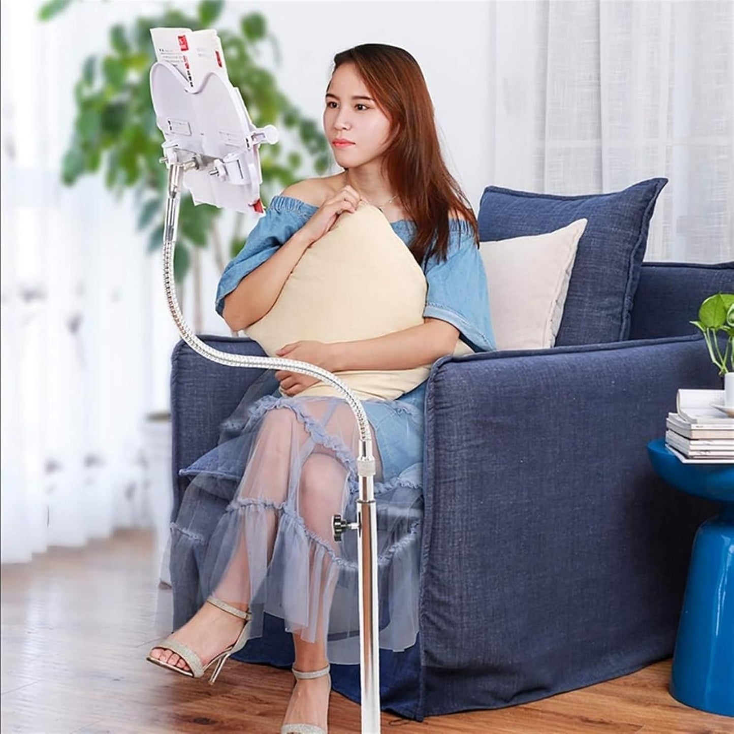 Tablet Adjustable Metal Floor Stand,Heavy Duty Floor Multi-Function Bookstand,360° Rotation Floor Tablet Holder,for Document,Textbook,Cookbook,Sheet Music