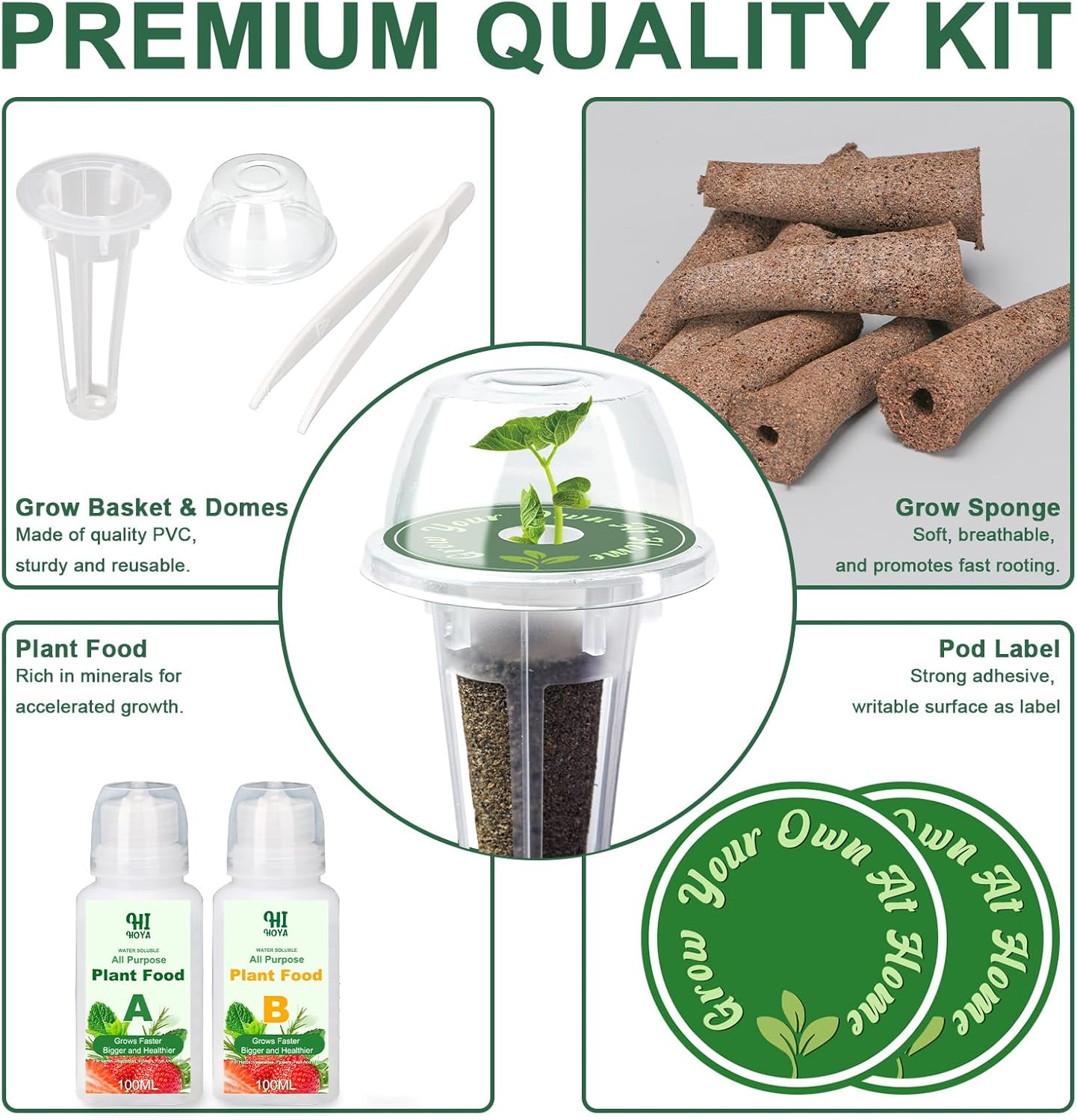 Salad Greens Seed Pod Kit with Lettuce and Tomato, Red and Green Leaf, Butter Head, Spinach for Hydroponic Pods, Grow Anything for Hydroponics Growing System Kit, Plant Food and Growing Guide 8-Pod