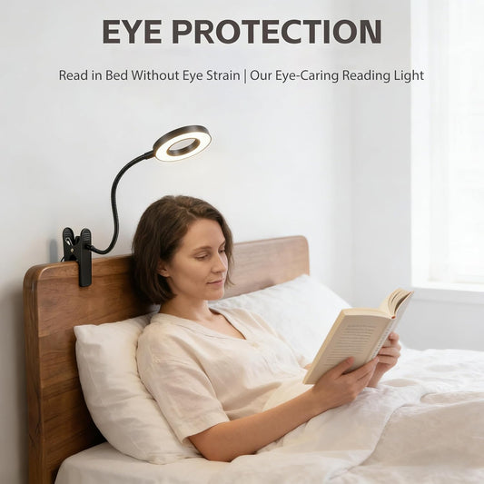 LED Clip On Book Light Desk Lamp with 3 Color Modes,10 Brightness Levels Flexible Arm Night Light,USB Powered Eye-Care Bedside Reading Light for Kids Books in Bed, Table Lamp for Home Office Dorm