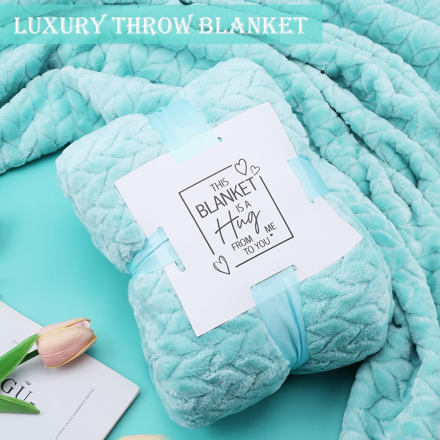 Valentine’s Day Gift Basket for Women – Romantic Ocean Spa Gift Set for Girlfriend or Wife, Birthday Anniversary Present, Premium Self Care Box with Blanket, Tumbler & Spa Accessories