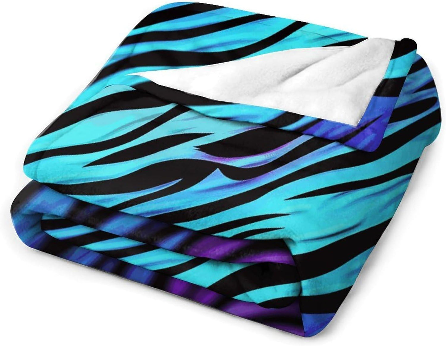 Purple Blue Green Camouflage Zebra Stripes Blanket Super Soft Lightweight Throw Blanket Cute Cozy Warm Bed Blanket Decorative Fuzzy Blanket All-Season Home Decor Gift for Sofa Couch Living Room 50"*60