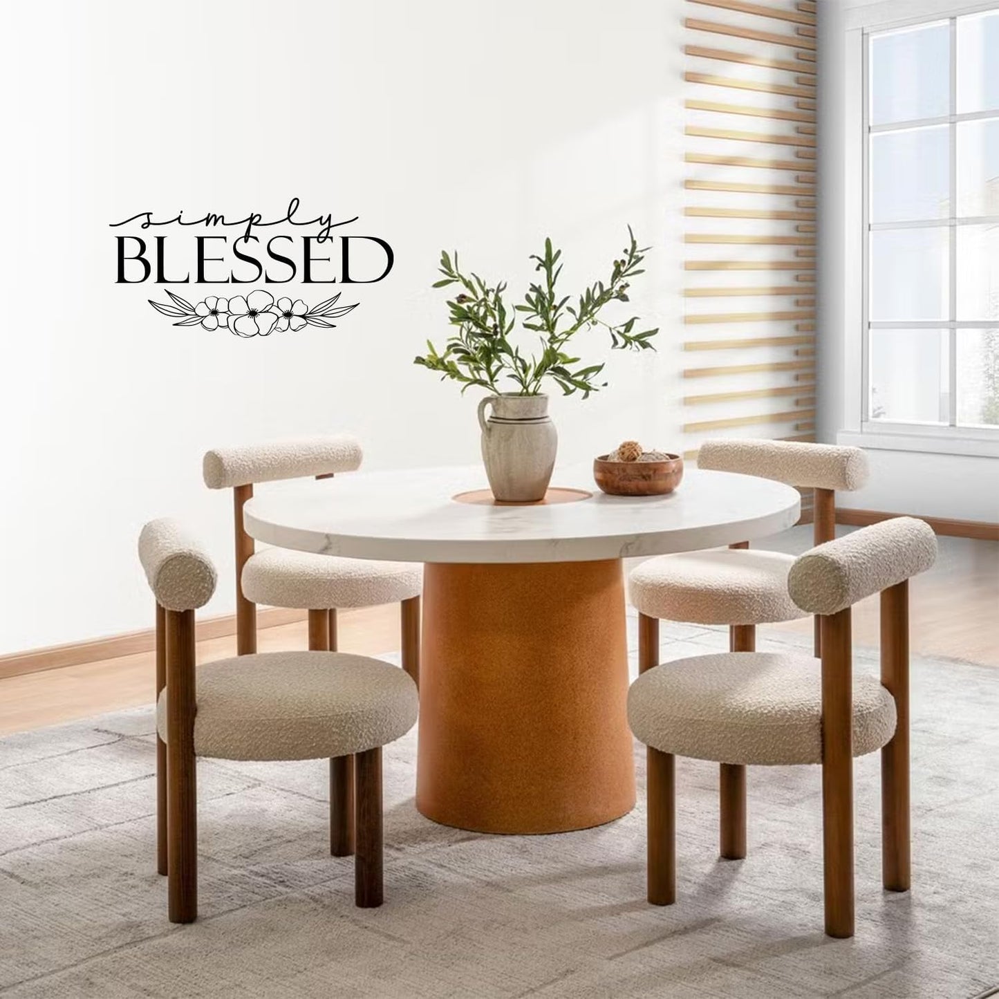 Simply Blessed - Vinyl Wall Decal, Inspirational Quote Sticker for Your Family, Motivational Home or Office Décor