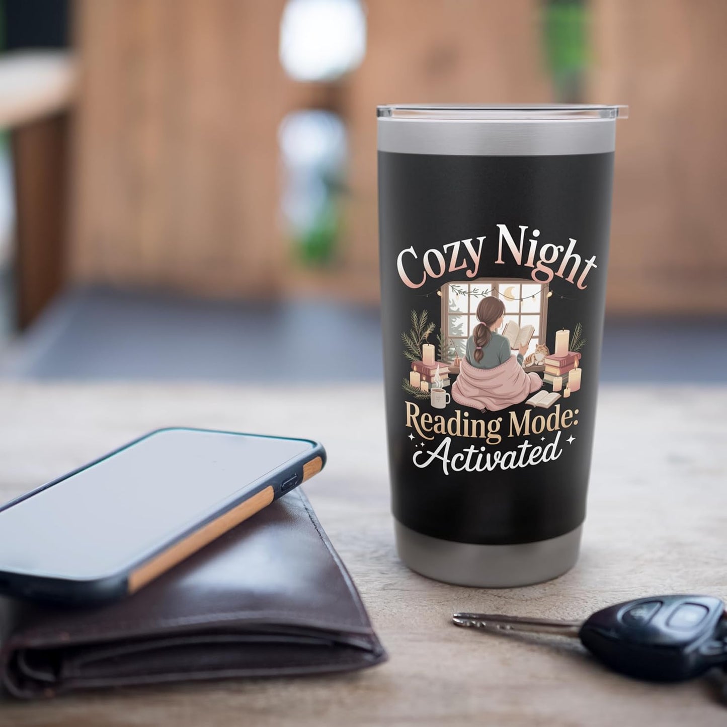 Cozy Night Reading Mode Activated Stainless Steel Insulated Tumbler