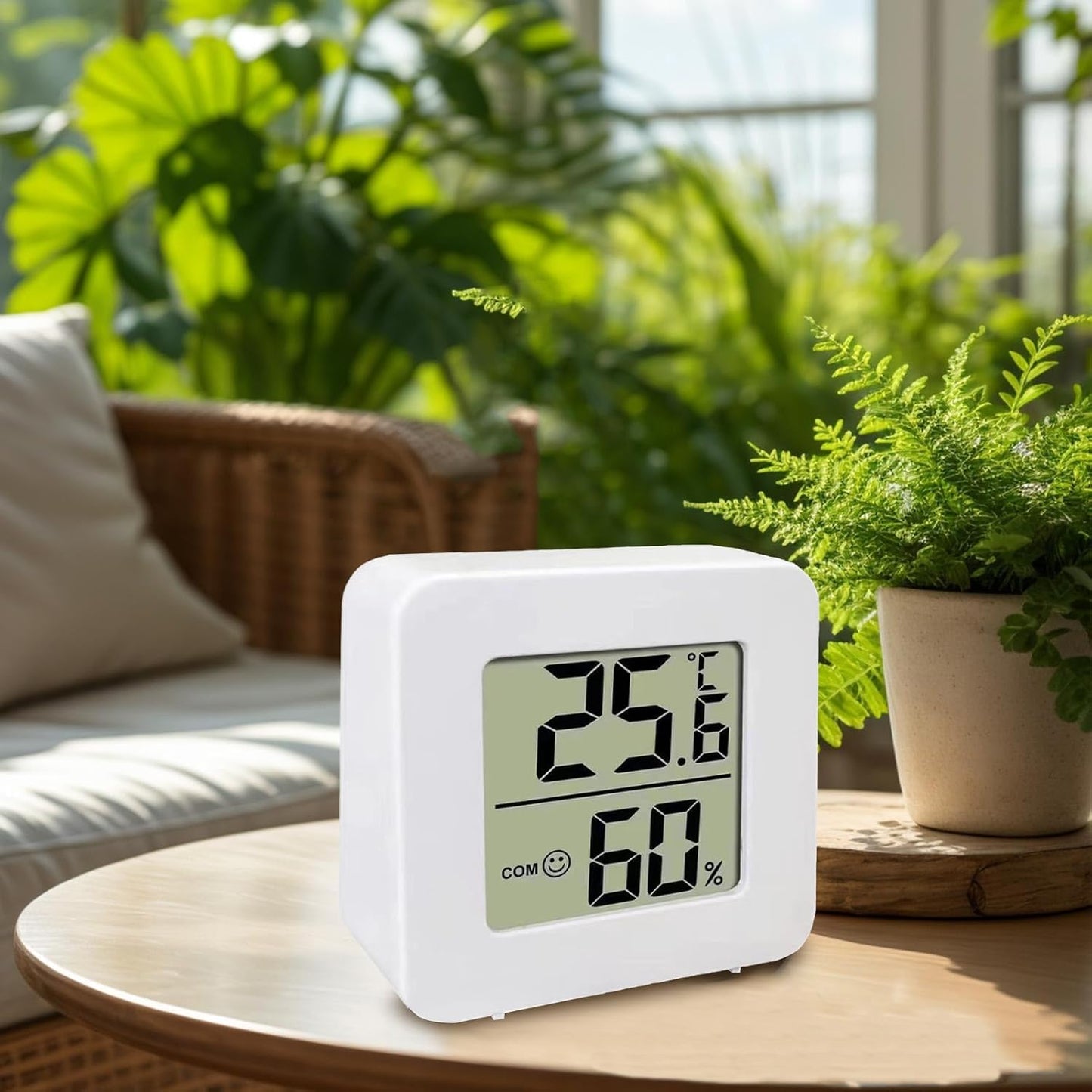 Portable Digital Temperature Humidity Gauge, Indoor Hygrometer Meter, LCD Thermometer with Accurate Sensor, Compact Home Humid Monitor, Indoor Climate Tracker for Room Office Bedroom