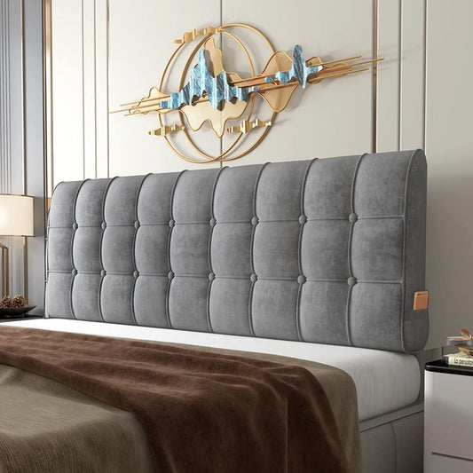 Headboard Bedside Cushion No Wash Technology Cloth Reading Pillow Bedside Lumbar Support Backrest for Without Headboard Bed Custom Size (Color : Gray Size : 120CMX58CMX10CM) (Gray 120CMX58CMX6CM)