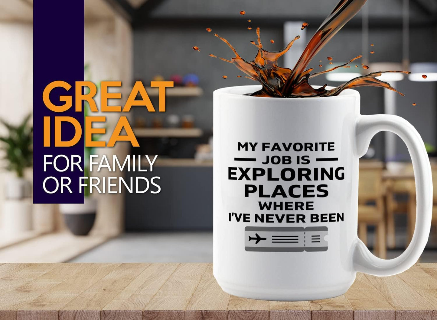 Journalist Coffee Mug 15oz White -Exploring Places - Reading Lover Book Club Gift Author Appreciation Writer Journalism Novelist Scriptwriter
