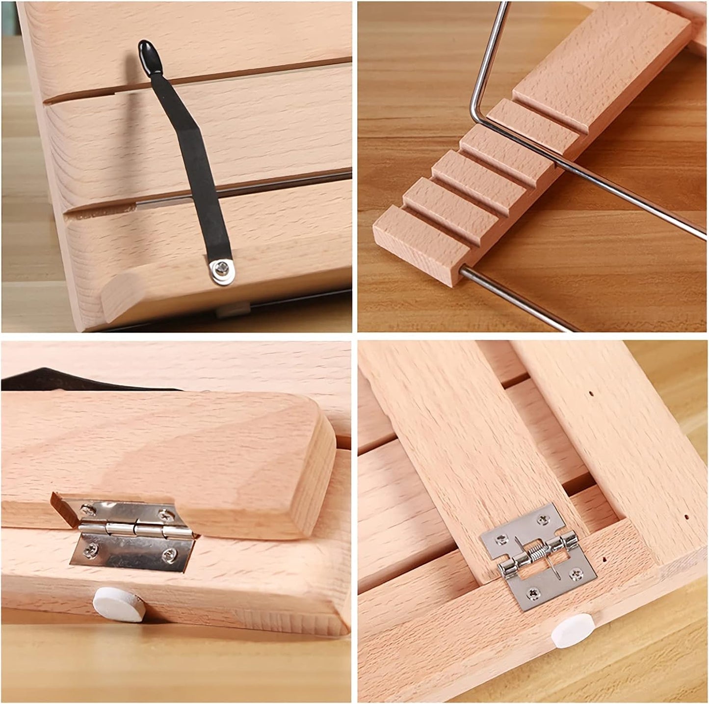 Book Stand Cook Book Stand for Desk Adjustable Book Recipe Holder Tray with Page Paper Clips Foldable Tablet Smartphone Laptop Stands