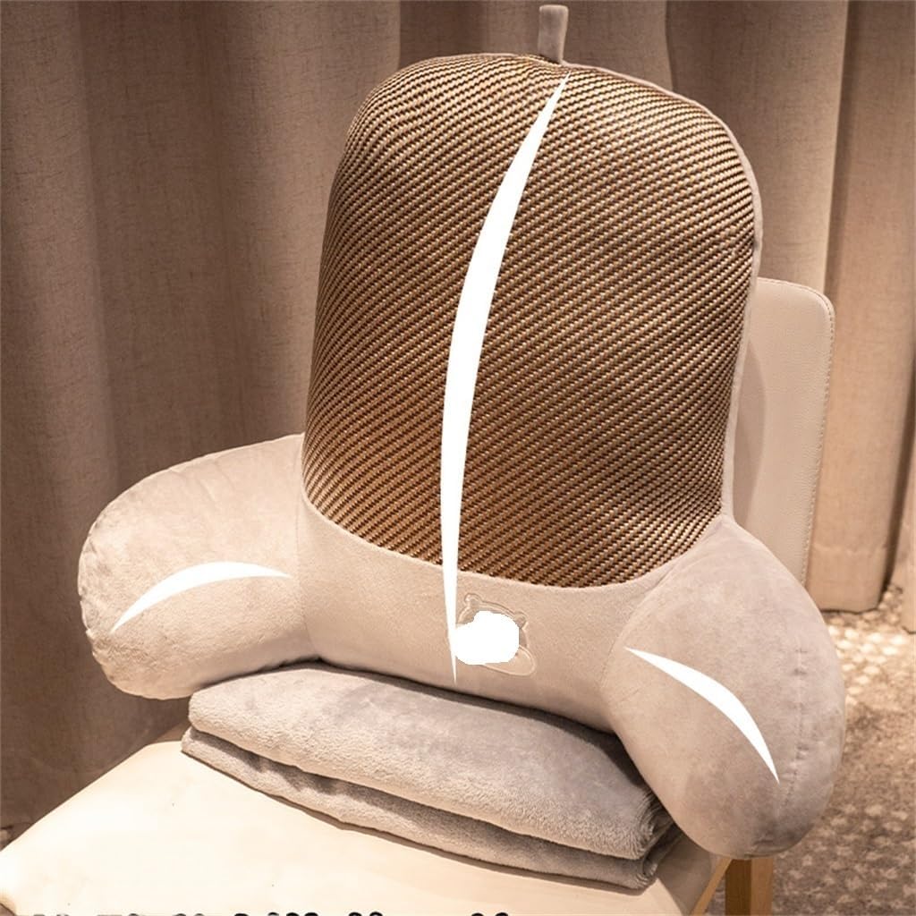 Mat Lumbar Cushion Pillow Office Sedentary Seat(Black,50x40cm)