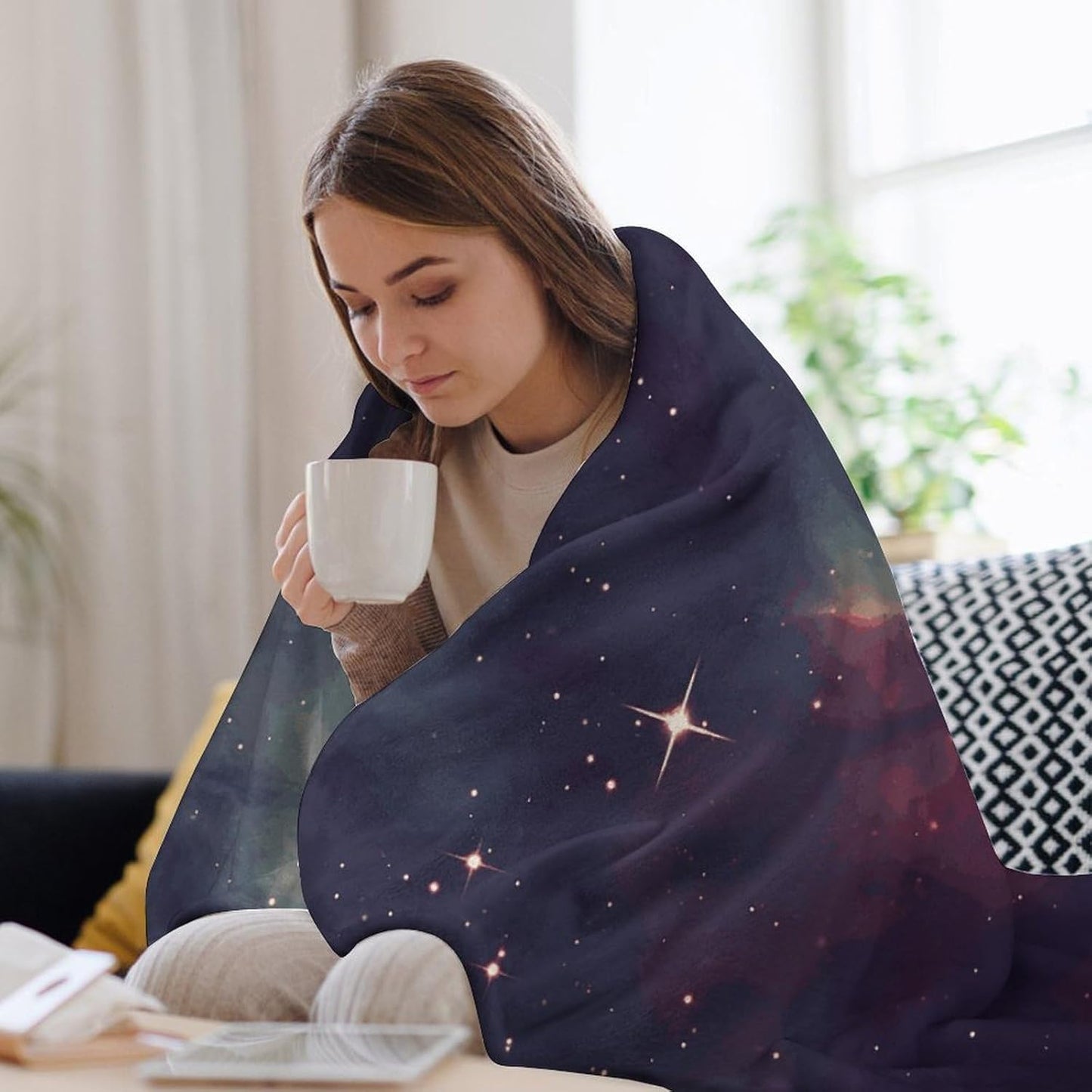 Star Field in Deep Space Blanket Super Soft Lightweight Throw Blanket Cute Cozy Warm Bed Blanket Decorative Fuzzy Blanket All-Season Home Decor Gift for Sofa Couch Living Room 50"*60"（130 * 150cm）