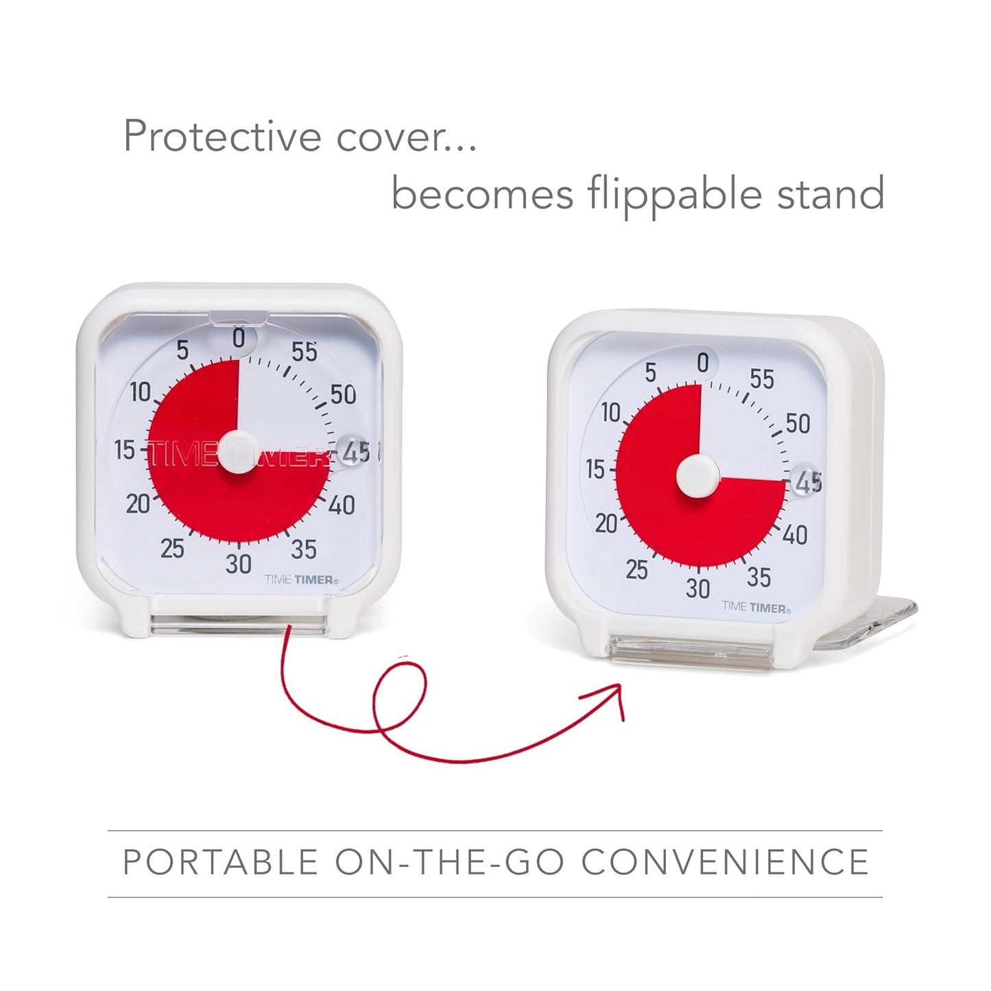 Time Timer 3 Inch Visual Timer – 60-Minute Quiet Portable Countdown Timer for Kids, Teachers, Students & Adults – Helps with Focus, Transitions, ADHD, Autism & Time Blindness – (Red & White)
