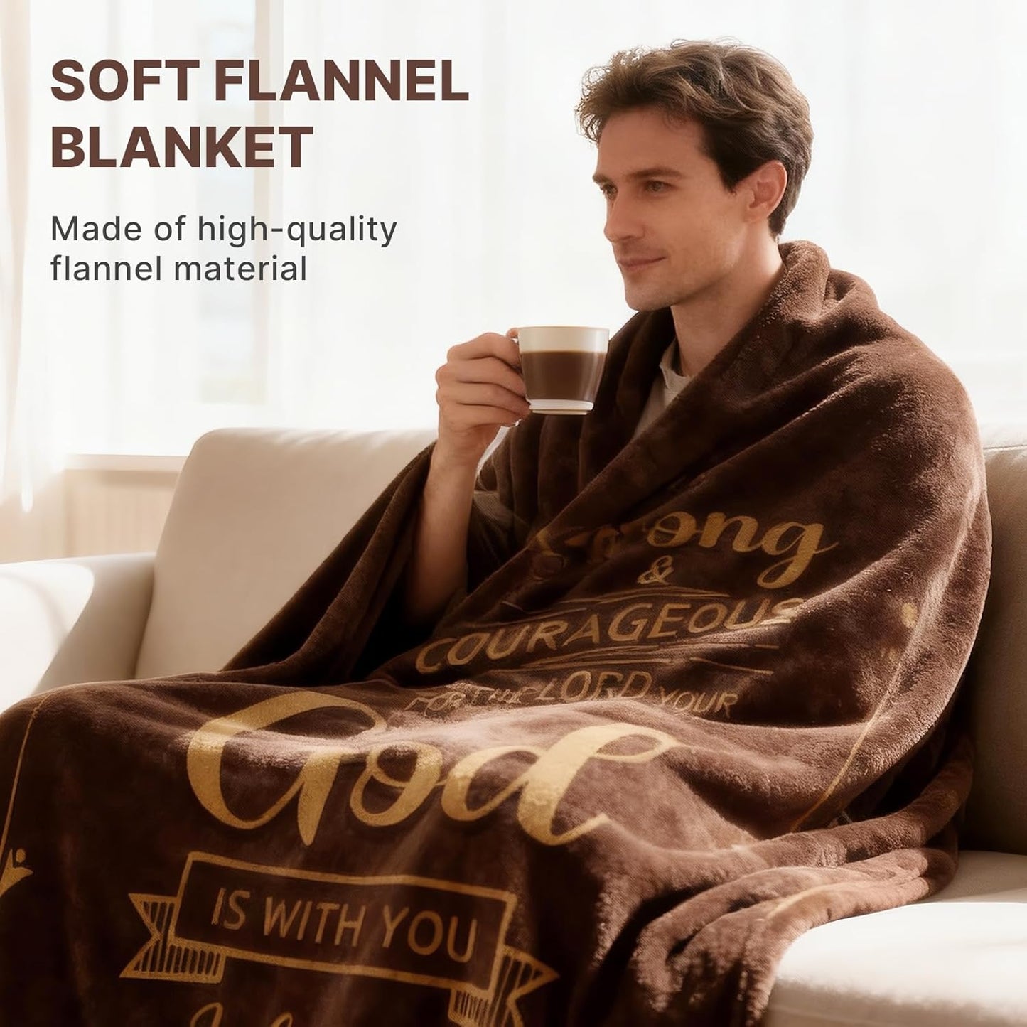 Christian Gifts for Men Christian Gift for Him Throw Blanket, Religious Gift for Men, Inspirational Gifts Blanket Spiritual Gift for Man, 60 * 50in