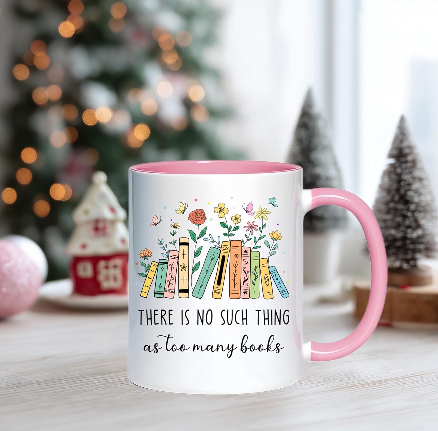 Book Lovers Coffee Mug, Reading Gift for Reader Woman Man, 11 oz Ceramic Water Coffee Cup for Bookworms Bookish Reader Book Club Party Mug (Too many Books)