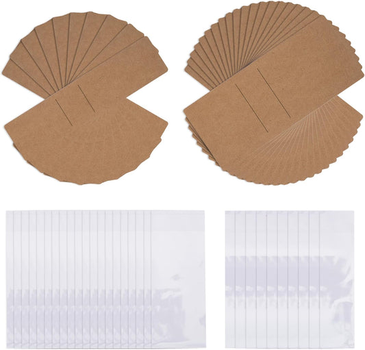 Kraft Bookmark Holder 30 PCS for Acrylic Bookmarks Bulk DIY Bookmarks Sleeves Wrapping Display Cards Small Business Packaging Supplies for Party Gift