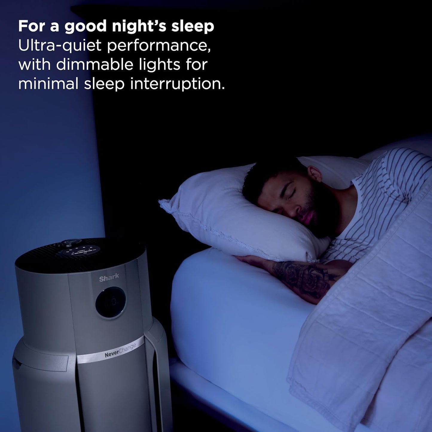 Shark Air Purifier for Home, NeverChange Max, 1,300 sq. ft. for Large Room, Kitchen, Home Office, HEPA-Exceeding Filter, Captures Pollutants, Pet Dander, Dust, Odor, Smoke, and More, HP301, Grey