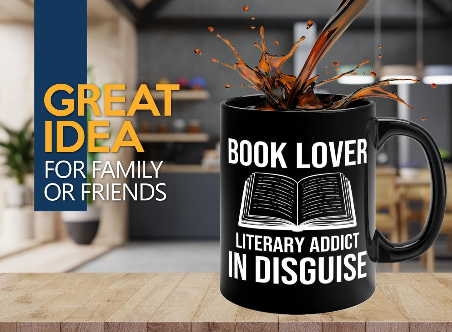 Book Lover Coffee Mug 11oz Black -Book Lover Literary - Bookworm Literature Library Book Lover Reader Booked Editor Intellectual Studious