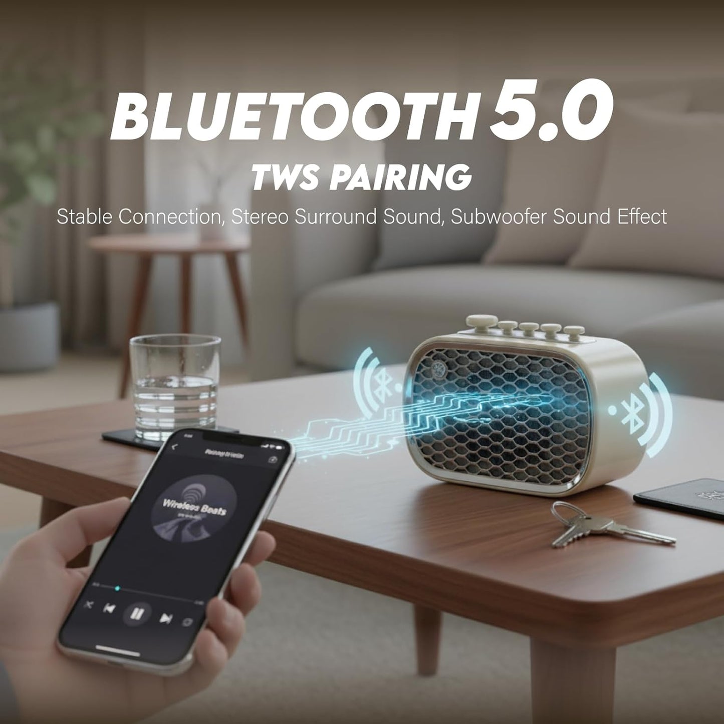 4 in 1 White Noise Machine & Gentle Bass Bluetooth Speaker, Sleep Sound Machine Portable for Baby, Adults, Travel & Office