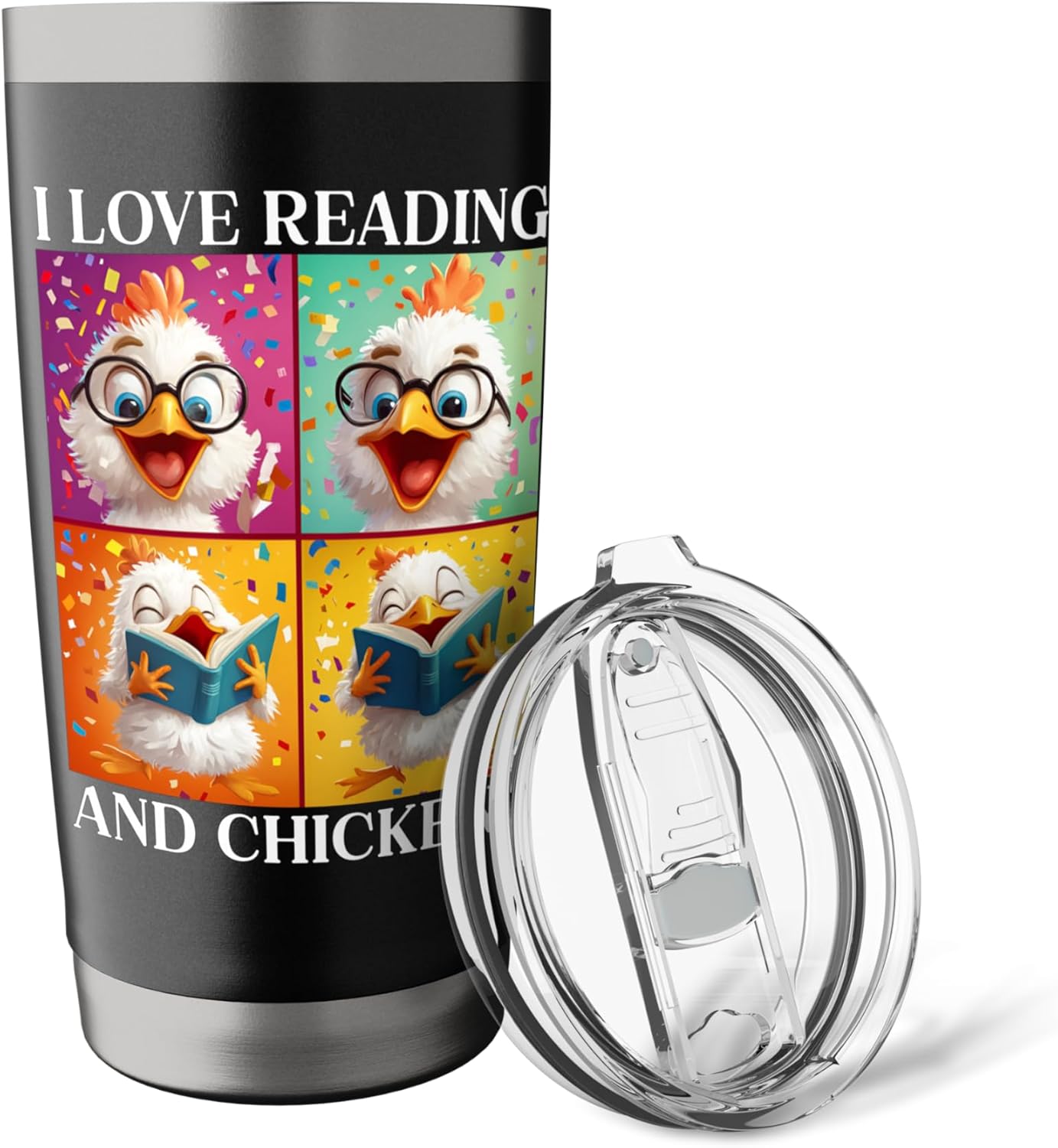 Chicken Love Reading And Chickens Child Book Lover Stainless Steel Insulated Tumbler