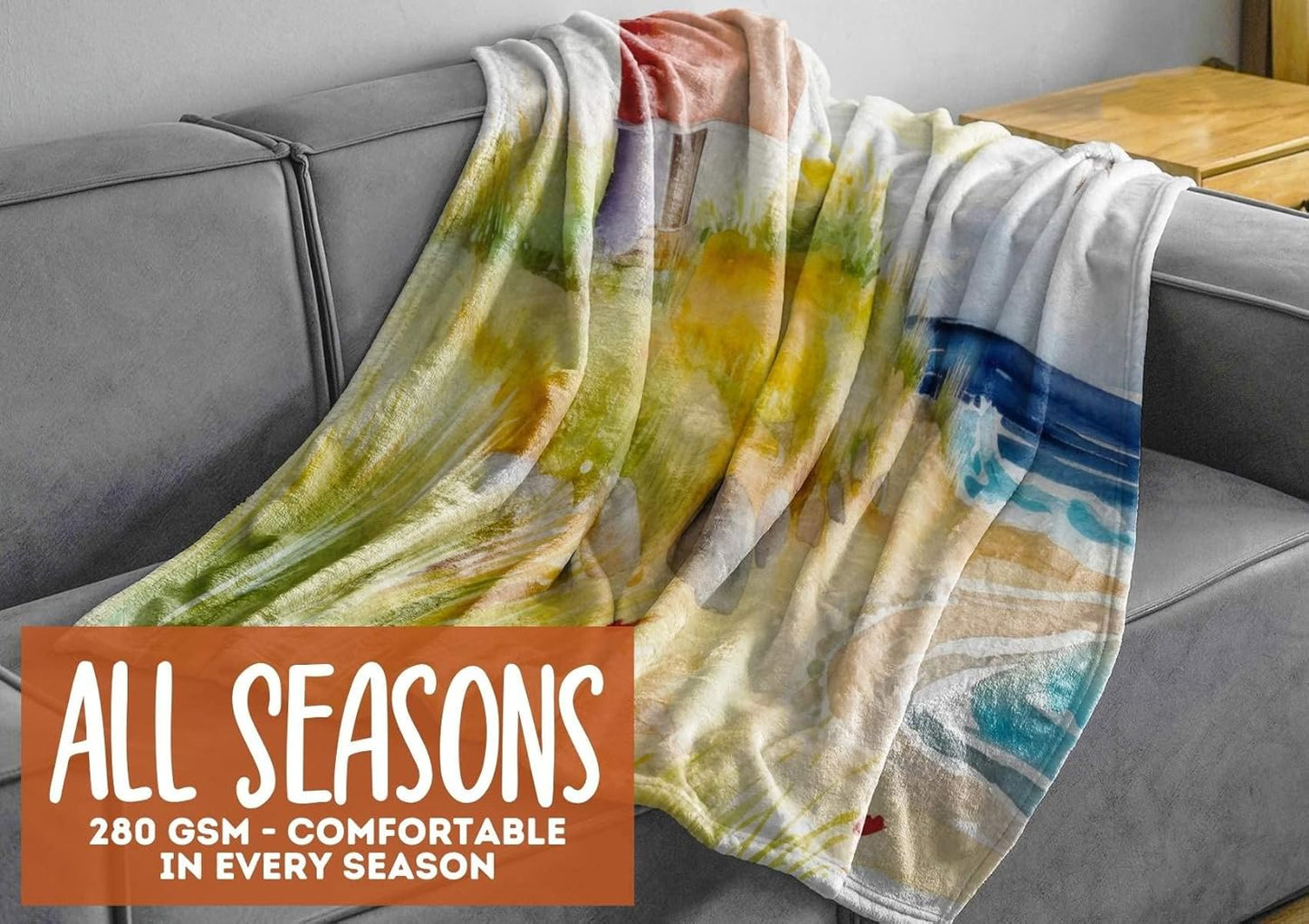 InnoBeta Lighthouse Throw Blanket - Flannel for Lighthouse Lovers - 50" x 65" White