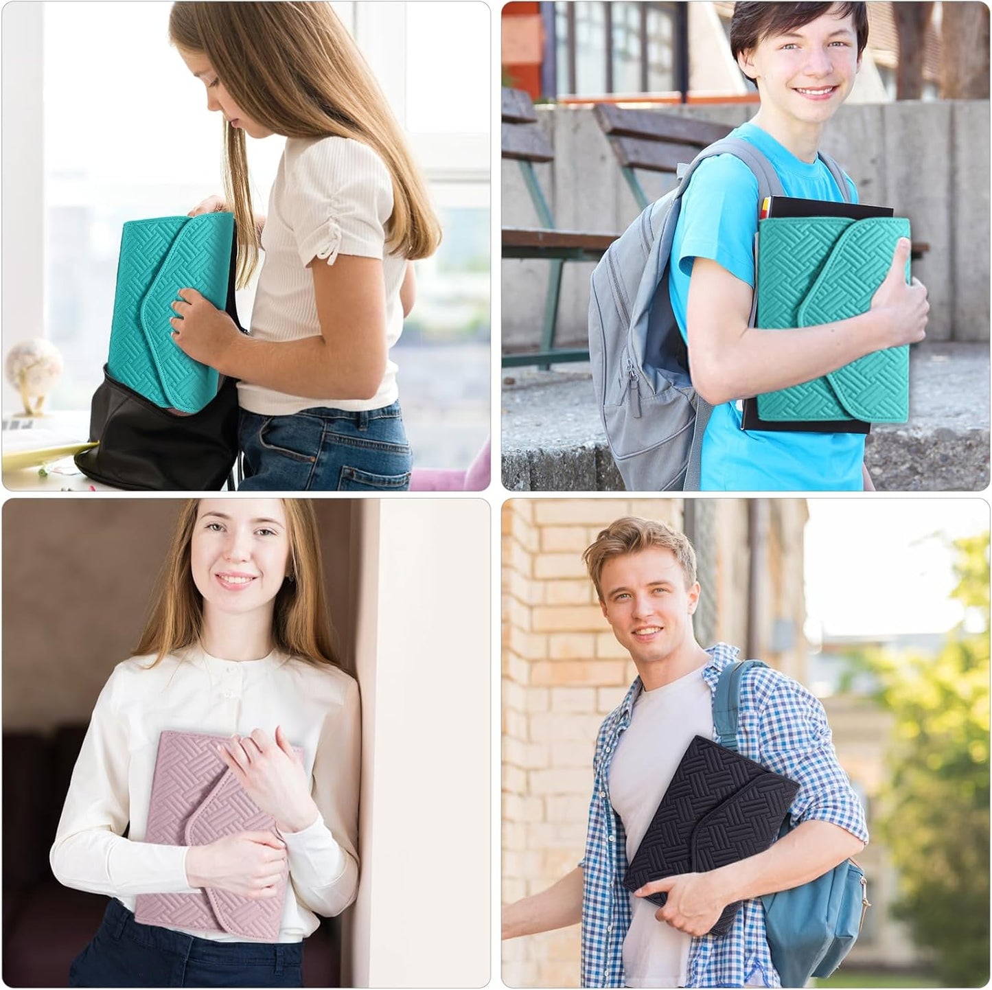 Reusable Book Cover with Magnet Closure - Adjustable Book Sleeve for Book Lovers Gift - Book Protector for Paperback -Book Covers for Hardcover - Book Pouch - Book Carrier Teal AM491