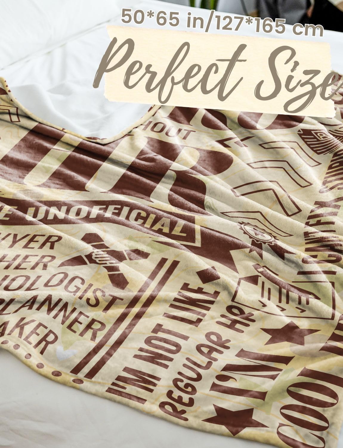 HR Gifts, Human Resources Blanket for Women, Specialist, HR Manager, Coworker, Throw Blanket 50x65 Inche - You Can't Spell Hero Without HR