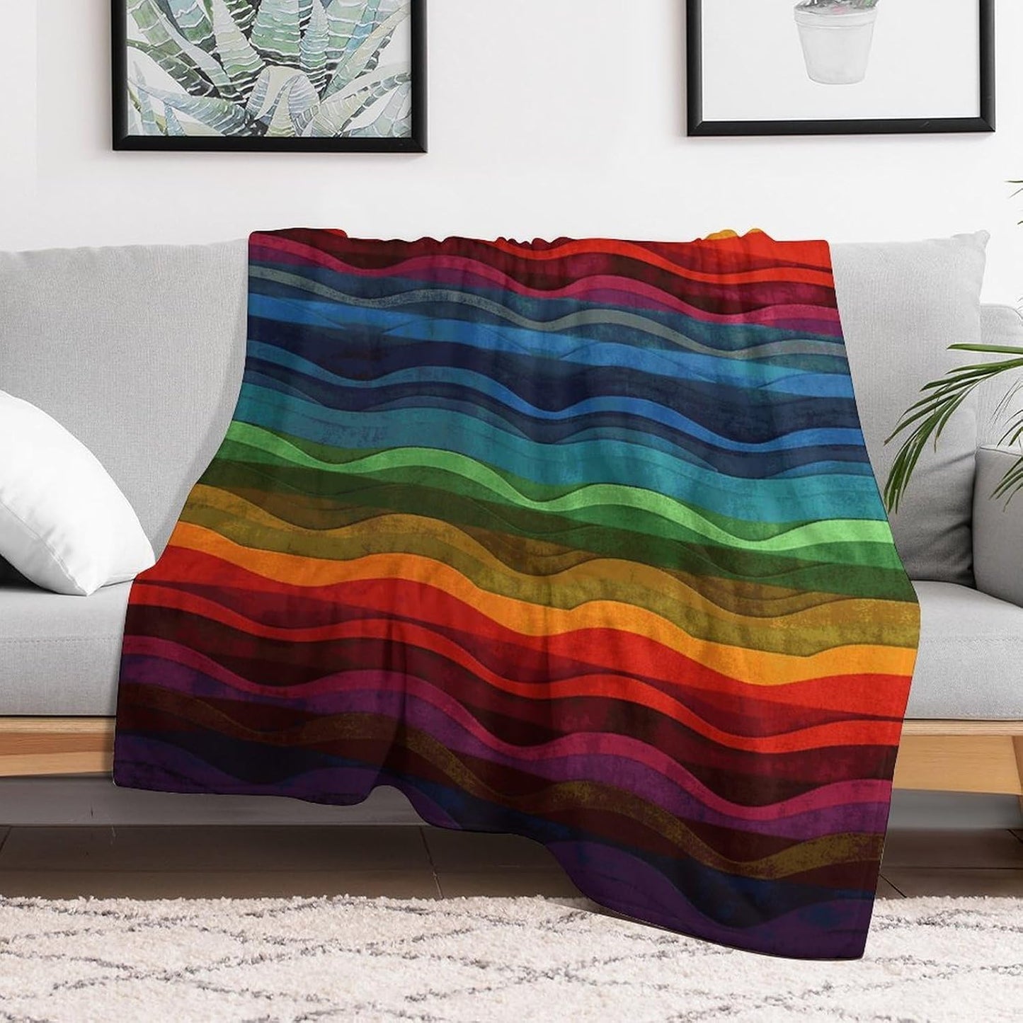 Rainbow Blanket Super Soft Lightweight Throw Blanket Cute Cozy Warm Bed Blanket Decorative Fuzzy Blanket All-Season Home Decor Gift for Sofa Couch Living Room 60"*80"（150 * 200cm）
