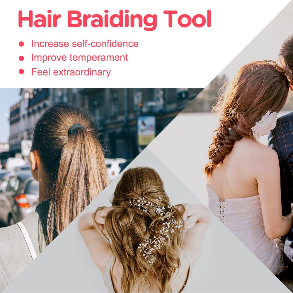 TsMADDTs Hair Braiding Tools, Hair Styling Kit with Topsy Tail Tools and French Braiders for Ponytail
