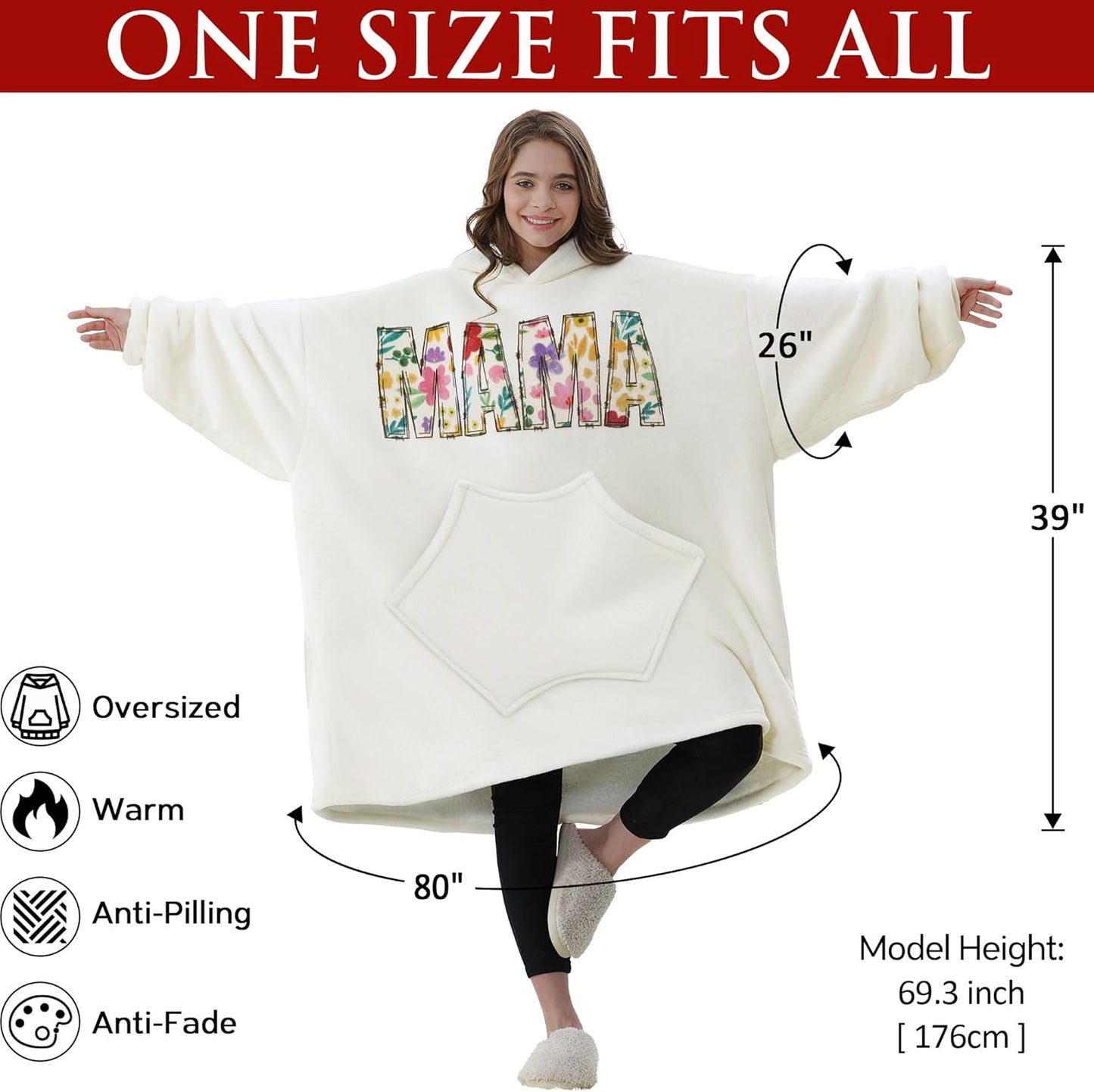 Book Lovers Gifts, Bookish Gifts for Women, Wearable Blanket Hoodie Bookworm Gifts for Reading Lover Librarian Book Nerd Birthday Graduation Mothers Day Gift Oversized Sherpa Fleece Blanket Sweatshirt