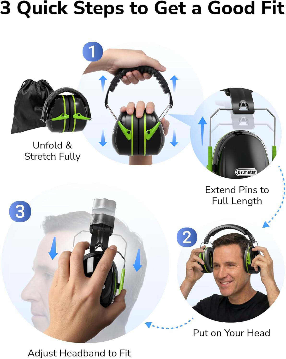 Hearing Protection Ear Muffs, 31dB Noise Reduction Safety Earmuffs for Adults Kids Autism Sensory, Range Ear Protection Earmuff for Mowing, Concentration and Garden Work