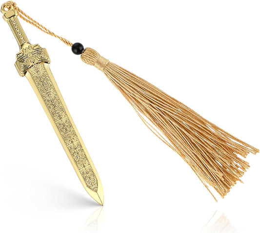 Sword Bookmark with Tassels Metal Book Mark Vintage Bookmark for Men Women Office School Home Library Bookstore