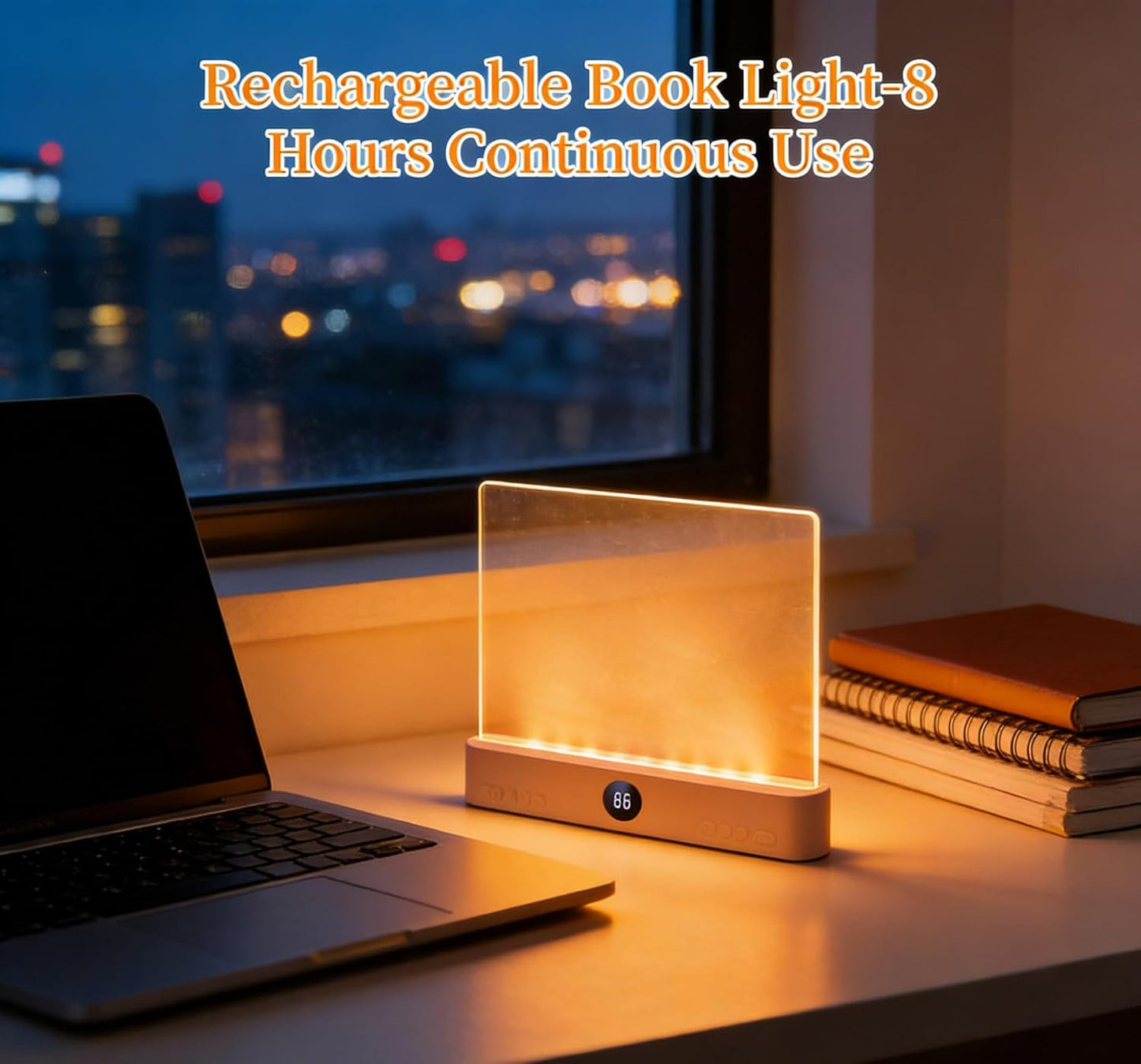 Rechargeable Book Light - 3 Color Modes Dimmable LED Flat Panel Lamp, Full Page Lighting with Timer, Compatible for Bedtime Reading, Fits All Readers
