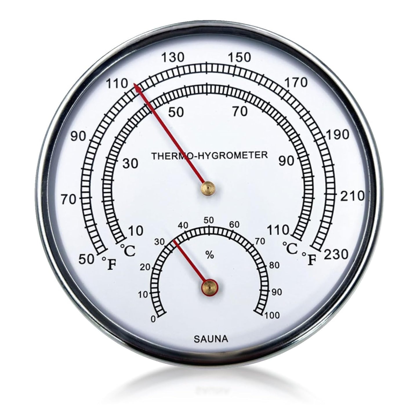 Sauna Thermometer Fahrenheit 2 in 1 Wall Thermometer Fahrenheit Centigrade Sauna Accessories and Hygrometer Humidity Indoor Can Be Placed and Hung