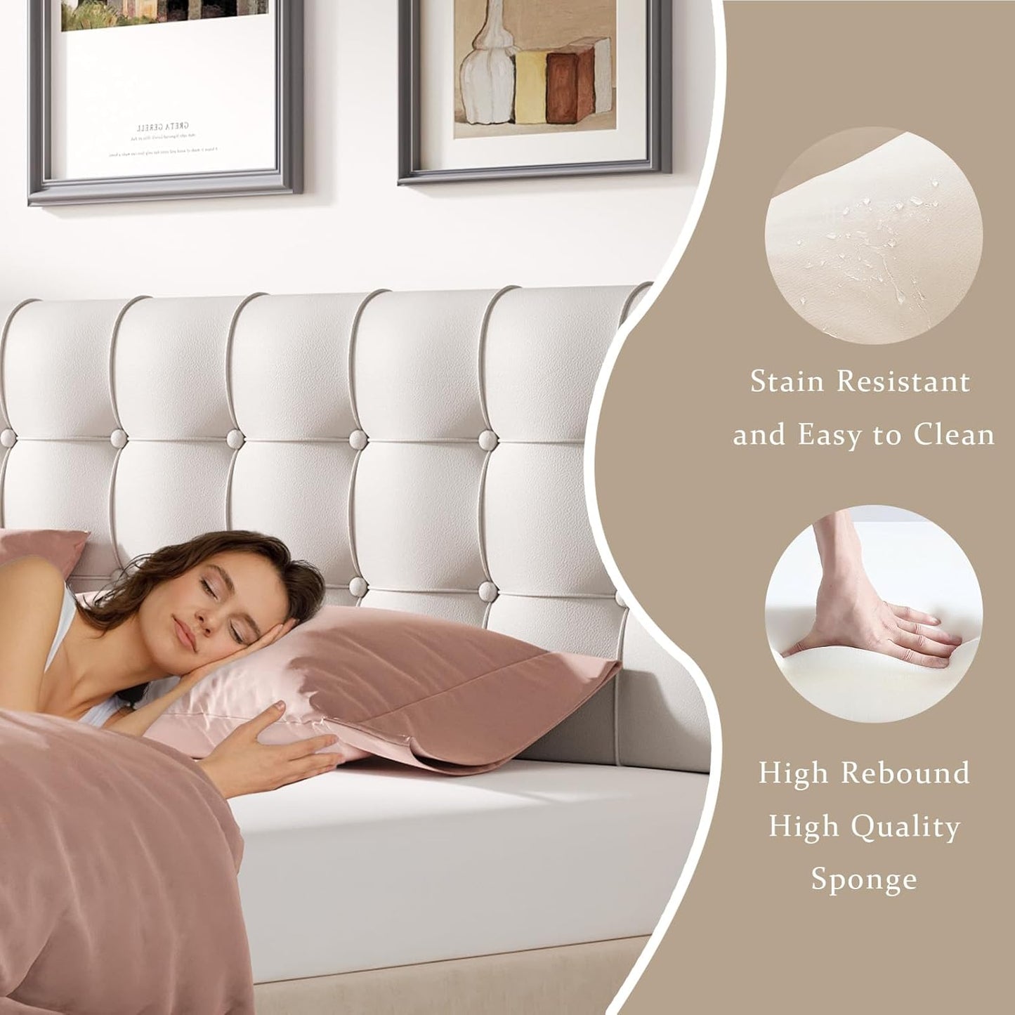 Gray California King Headboard Pillow Upholstered Wedge Backrest with Removable Cover for Reading Lumbar Support Twin XL Dorm Bed Essentials Bedroom Daybed Couch Decorative Cushion Memory Foam