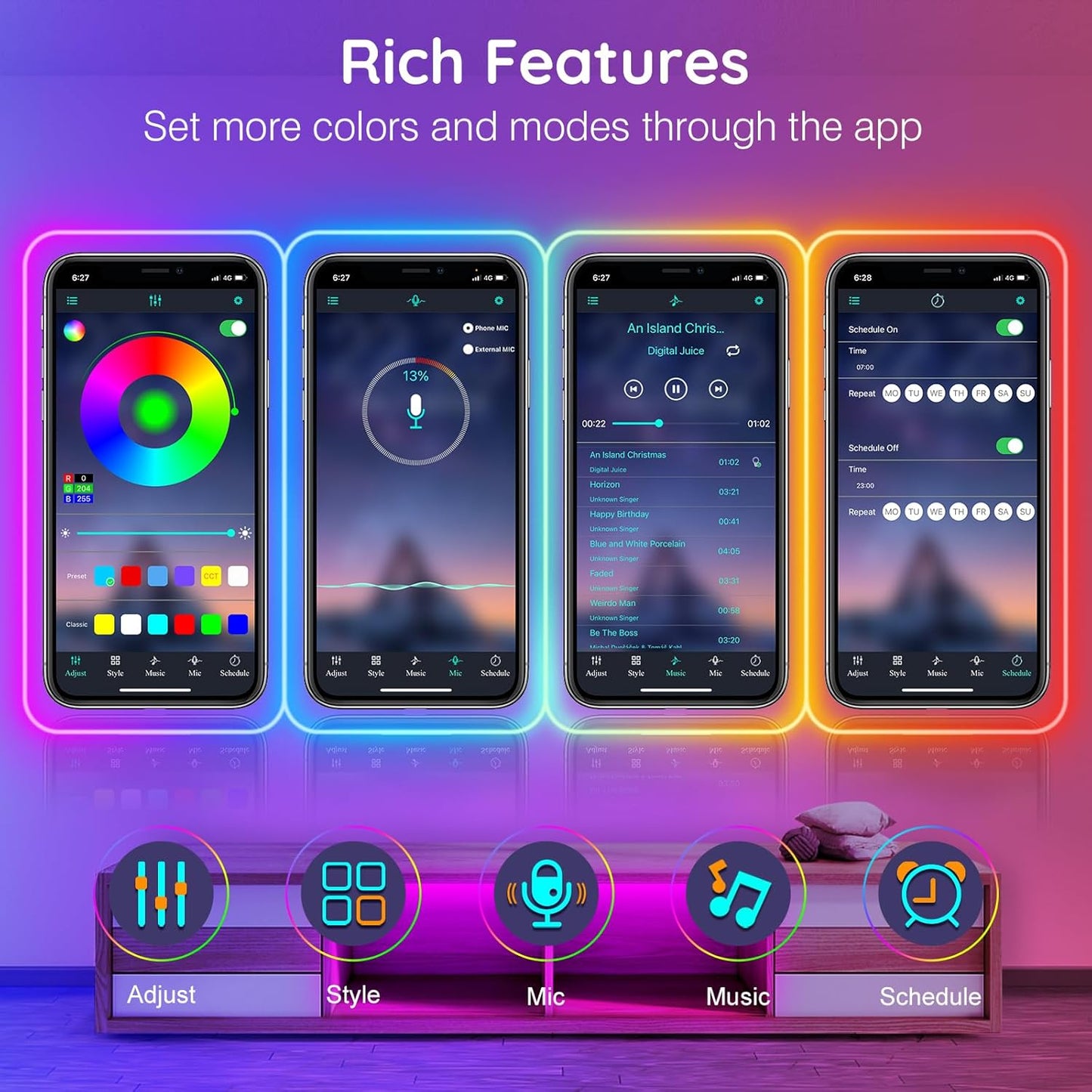 150Ft Neon Rope Lights,Flexible Led Rope Lights Control with App/Remote,Multiple Modes Light,IP65 Outdoor RGB Led Light Waterproof (150Ft Neon Rope Lights)