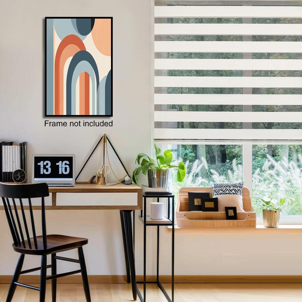 GDJSMIN Modern Art Style Wall Art, Abstract Geometric Blue Graphics Poster For Reading Room Living Room Decor 12X 16 Inch Unframed
