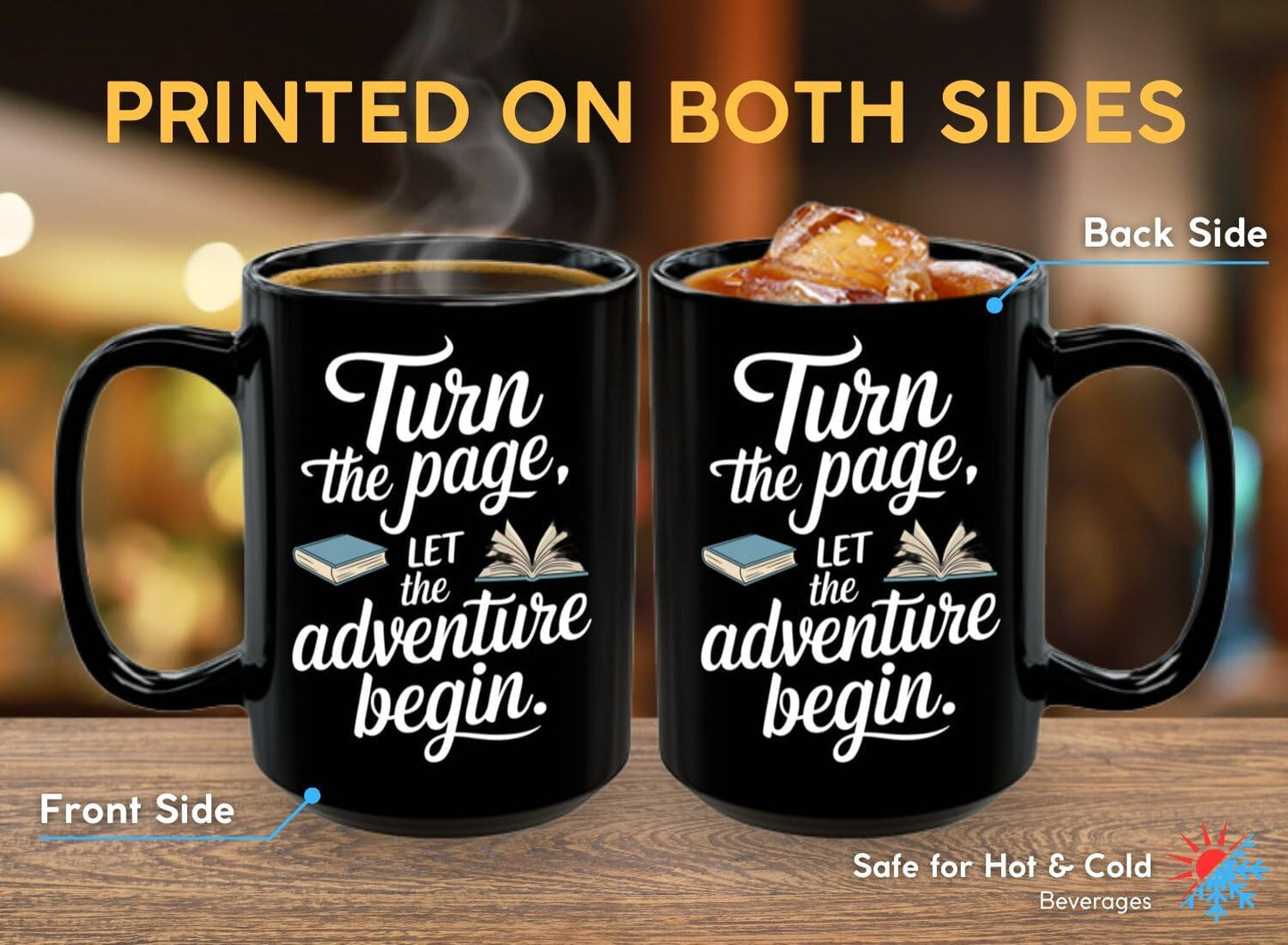 Book Lover Coffee Mug 15oz Black - Page - Gift for Bookworm Reader Reading Lover Bookish Women