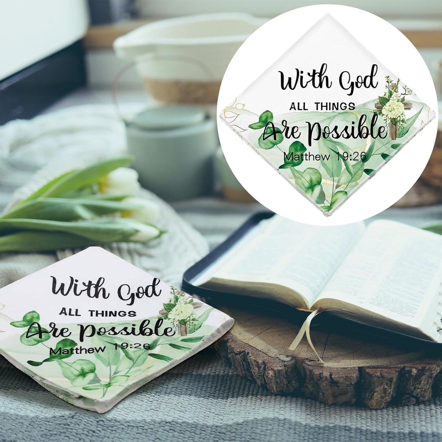 Christian Bible Verse Handkerchiefs Floral Scripture Prayer Handkerchiefs Religious Birthday Gift for Women Mom