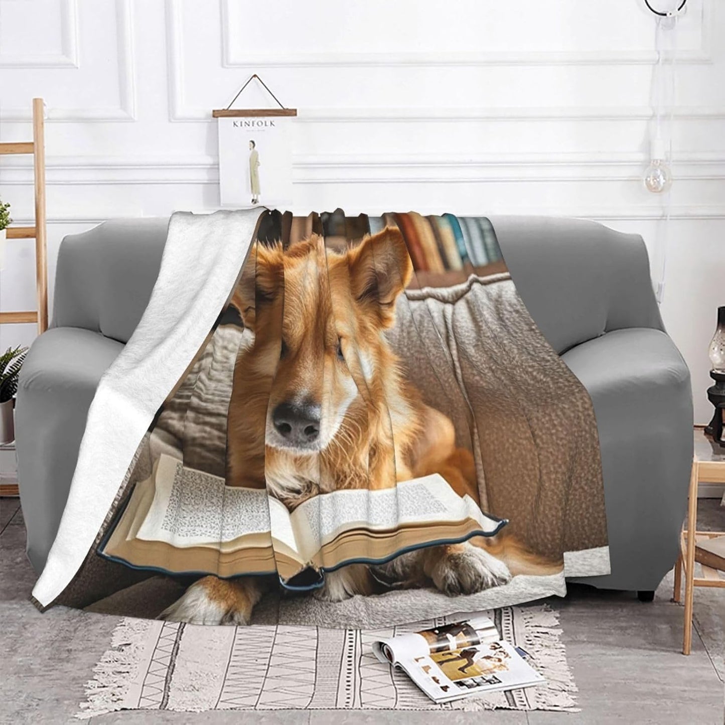 Throw Blanket for Couch Thick Soft Fleece Blankets Warm Cozy Air Conditioning Quilt All Seasons Reading Dog Blanket Lightweight Flannel Fuzzy Blankets for Bed Couch Living Room Sofa 80"x60"