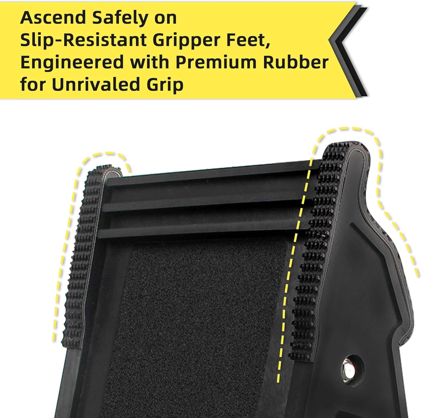 Ladder Leveler, Pitch Hopper, Ladder Stabilizer with Storage, Ladder Levelers for Stairs and Extension Ladders, Easy to Use, Conquer Uneven Ground (Regular Black)