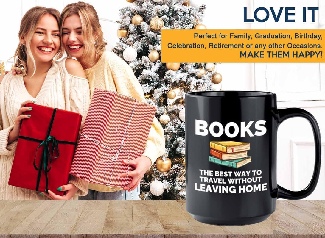 Book Lover Coffee Mug 15oz Black - The best way - Gift For Poets Bookish People Bibliophile Librarian Book Club Reader