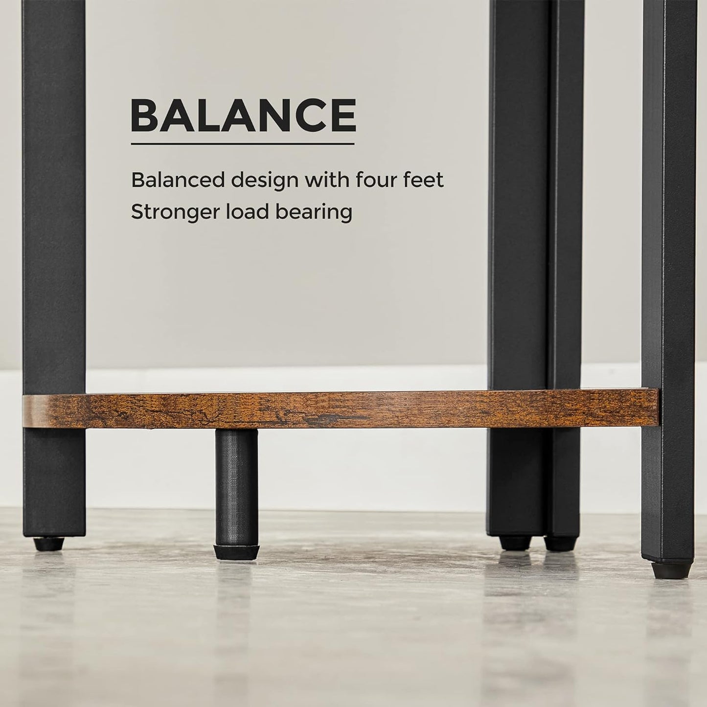 VASAGLE Corner Shelf, 5 Tier Bookshelf, Tall Corner Storage Shelves, Plant Stand for Living Room, Bedroom, Bathroom, Home Office, Rustic Brown and Black ULLS803B01