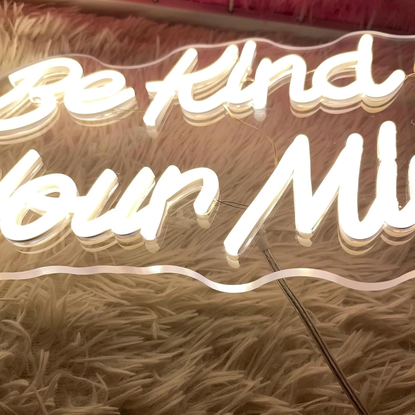 Be Kind to Your Mind Neon Sign Dimmable Led Neon Lights for Wall Decor USB Encouragement Word Neon Light Up Signs for Bedroom Home Bar Office Study Room Wedding Birthday Party Teens Girls Gifts