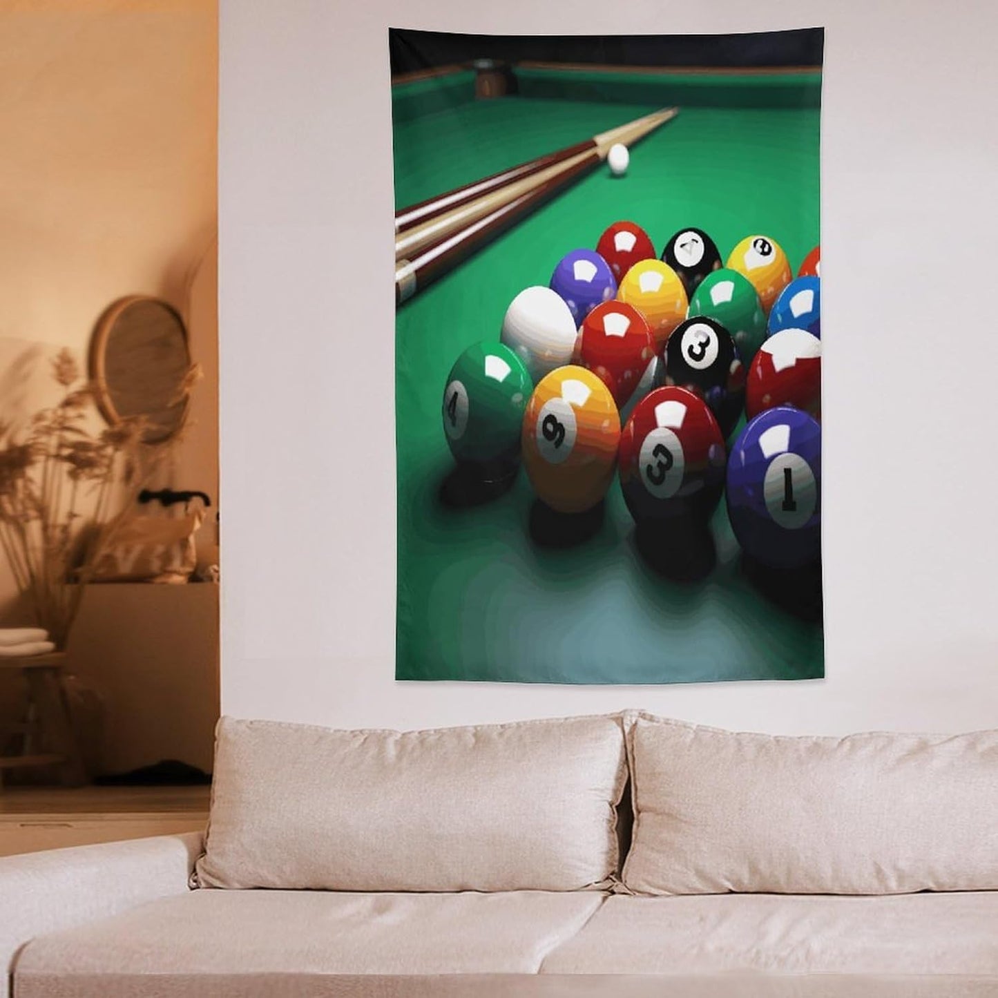 FodPand Billiards Tapestry Anti-fading Wall Tapestry with Installation Kit Backdrop Banner Multipurpose Aesthetic Tapestries Boho Wall Art Hanging Decorative Blanket 40"x60"