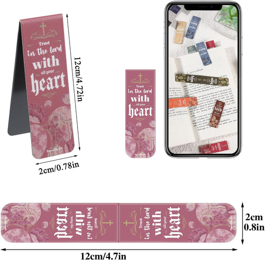 48 Pcs Bible Verses Magnetic Bookmarks, 24 Styles Christian Magnet Book Markers Motivational Encouraging Magnetic Page Clip Stocking Stuffers Christmas Gifts for Women Men School Office Supplies