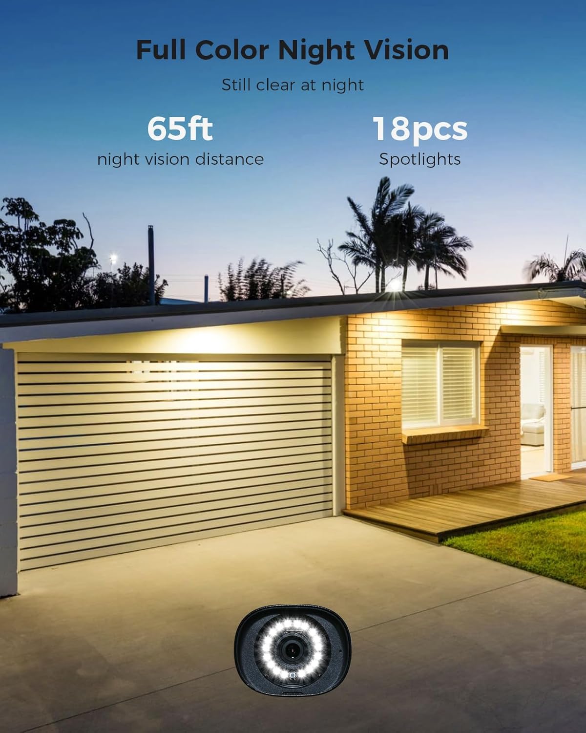 Hiseeu Wireless Security Camera System Outdoor, 3MP WiFi Camera for Home, 16CH WiFi-Pro 8 Cam-Kit, 2-Way Audio, Color Night Vision, IP66 Waterproof, 3TB Storage, 24/7 Recording, No Monthly Fees